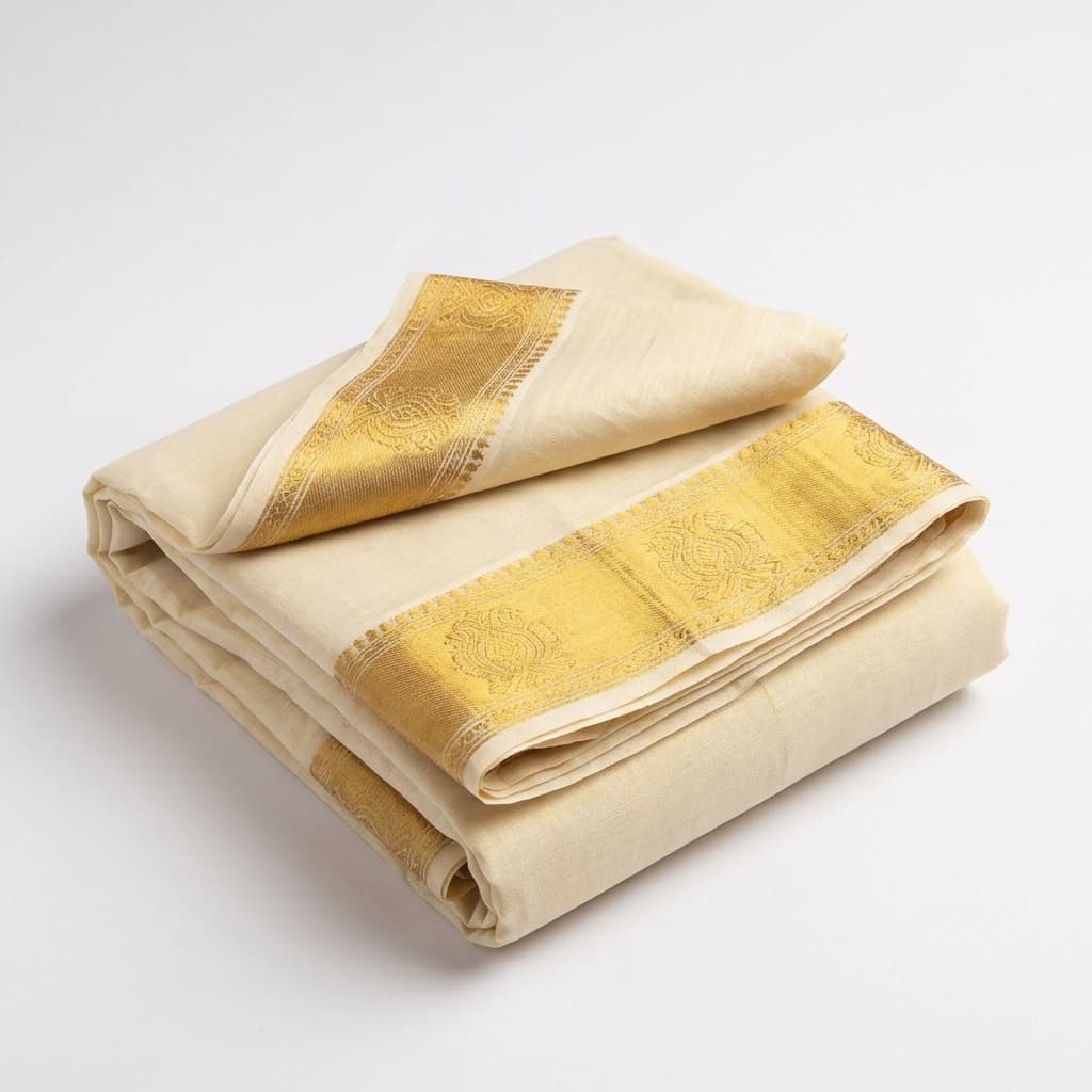 Classic Kerala Kasavu Saree